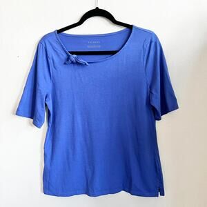 Talbots Blue Bow Top,‎ Preppy Coquette Old Money Classic Chic Retro Large